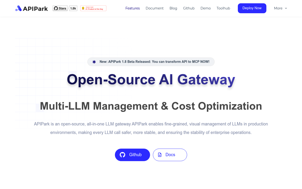 APIPark website screenshot