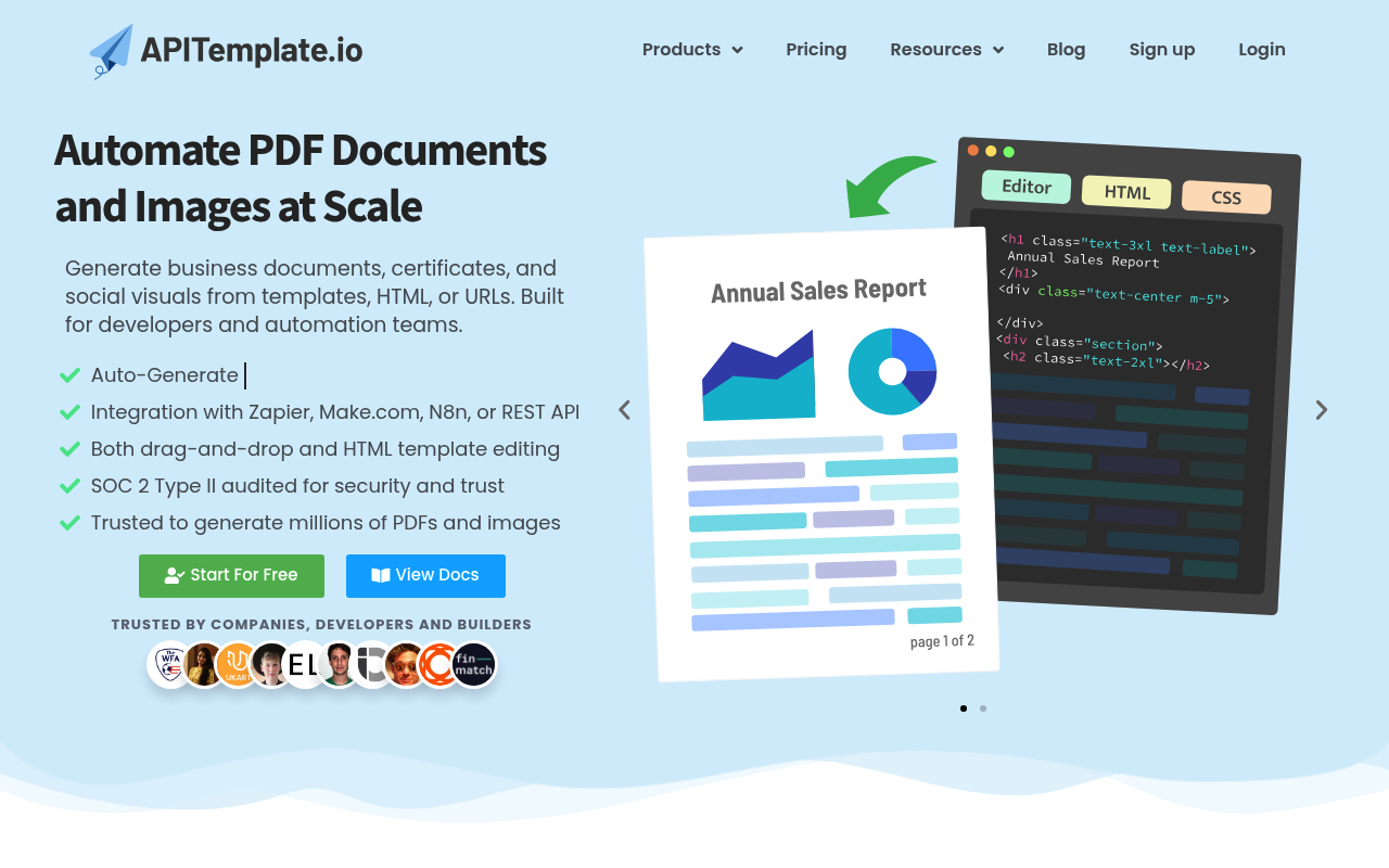APITemplate.io website screenshot