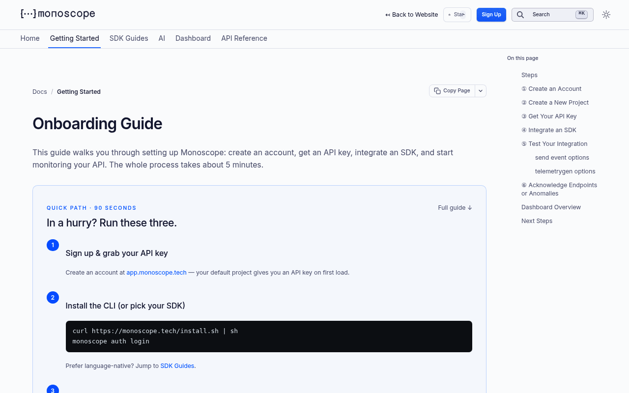 APIToolkit (Monoscope) website screenshot