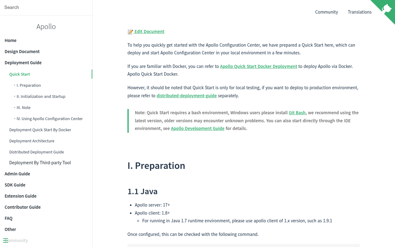 Apollo Config website screenshot