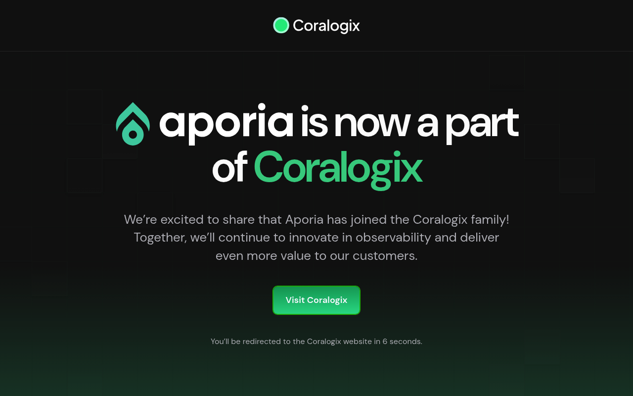 Aporia website screenshot
