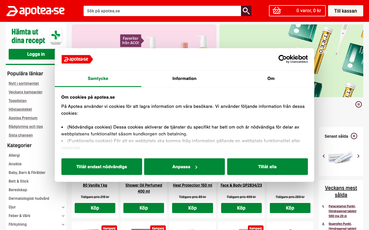Apotea screenshot