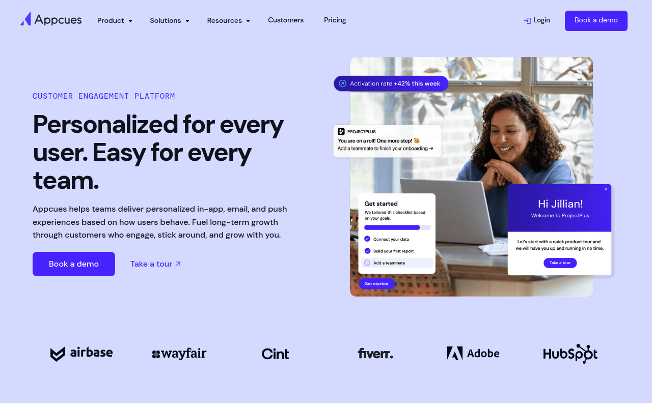 Appcues website screenshot