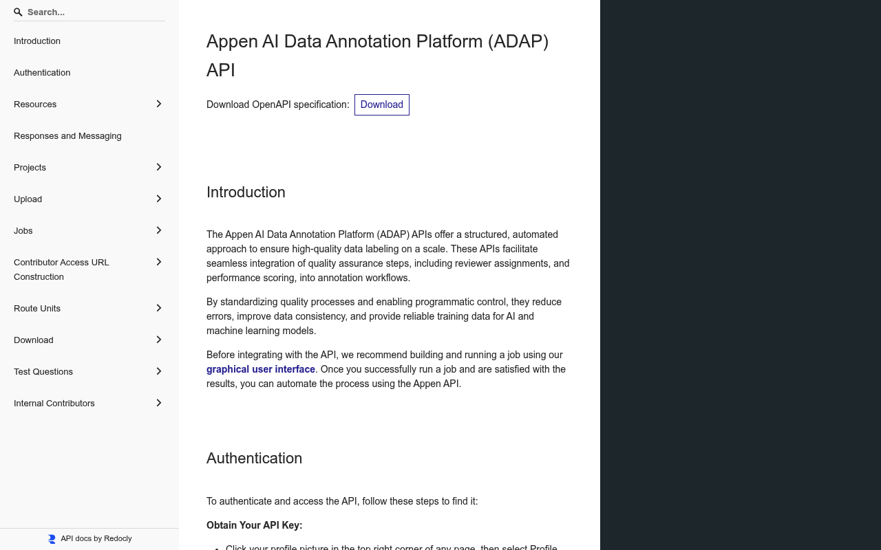 Appen screenshot