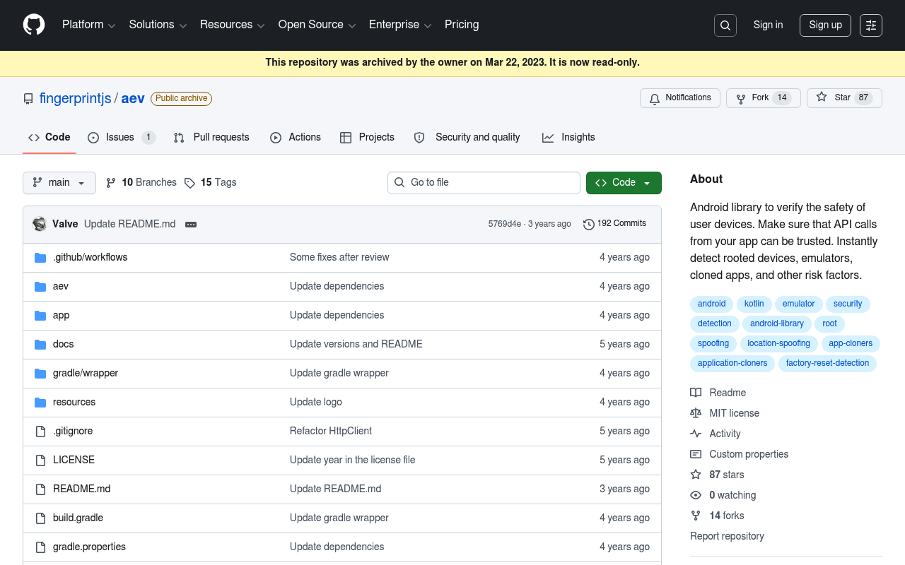 Application Environment Verification website screenshot