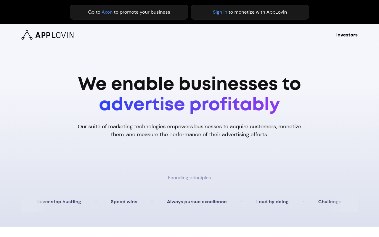 AppLovin website screenshot