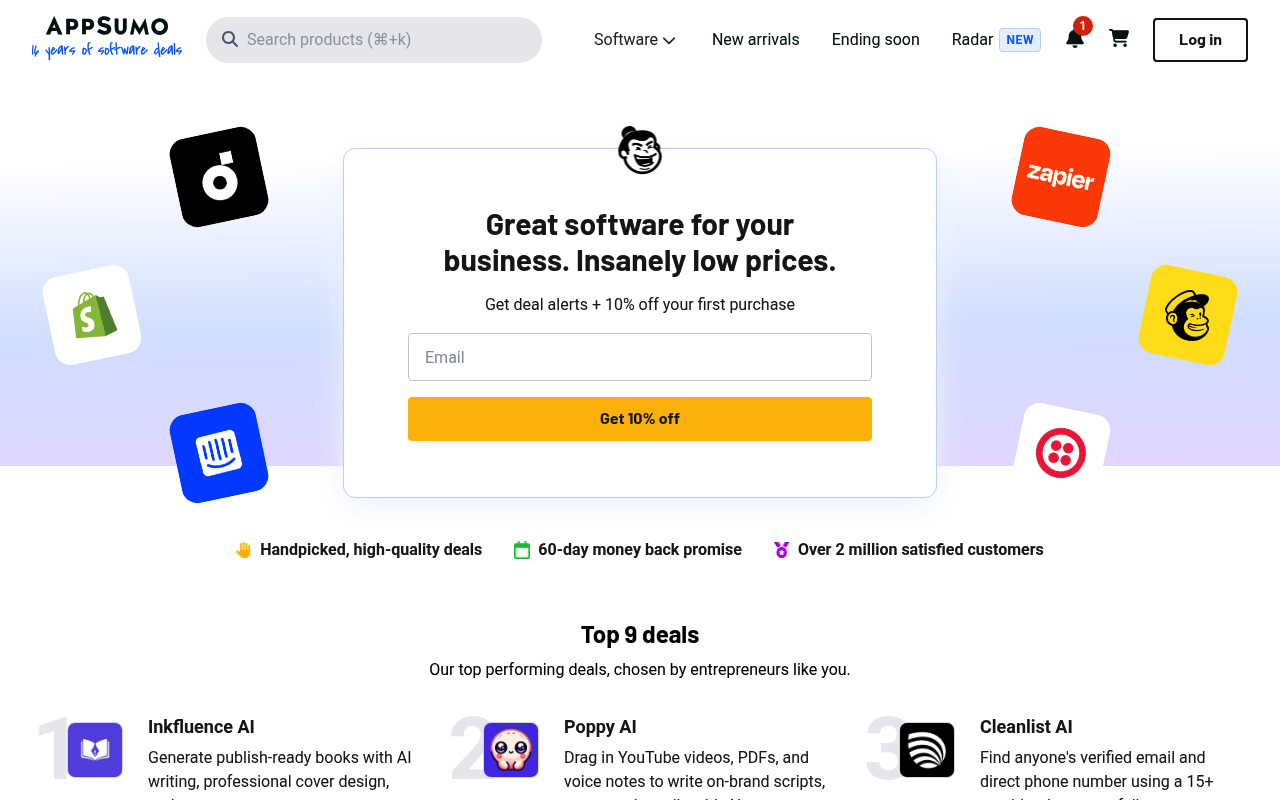 AppSumo website screenshot