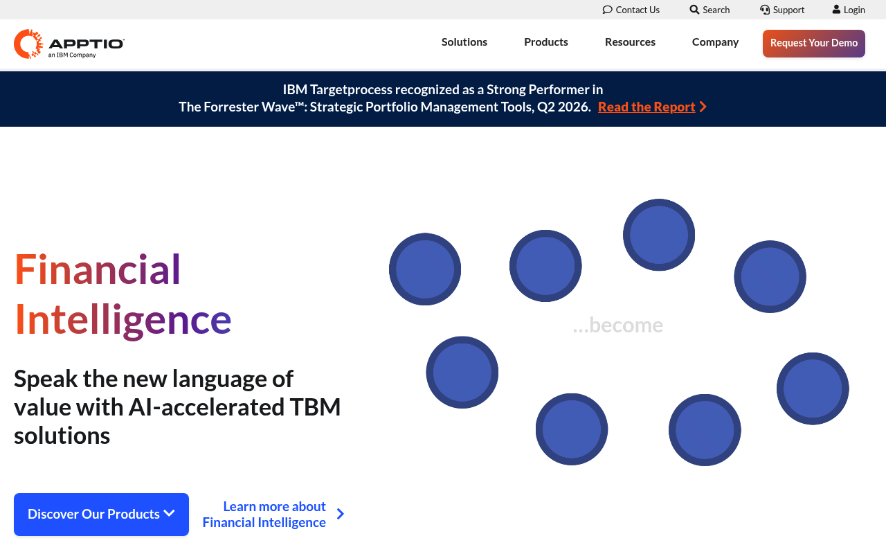 Apptio website screenshot