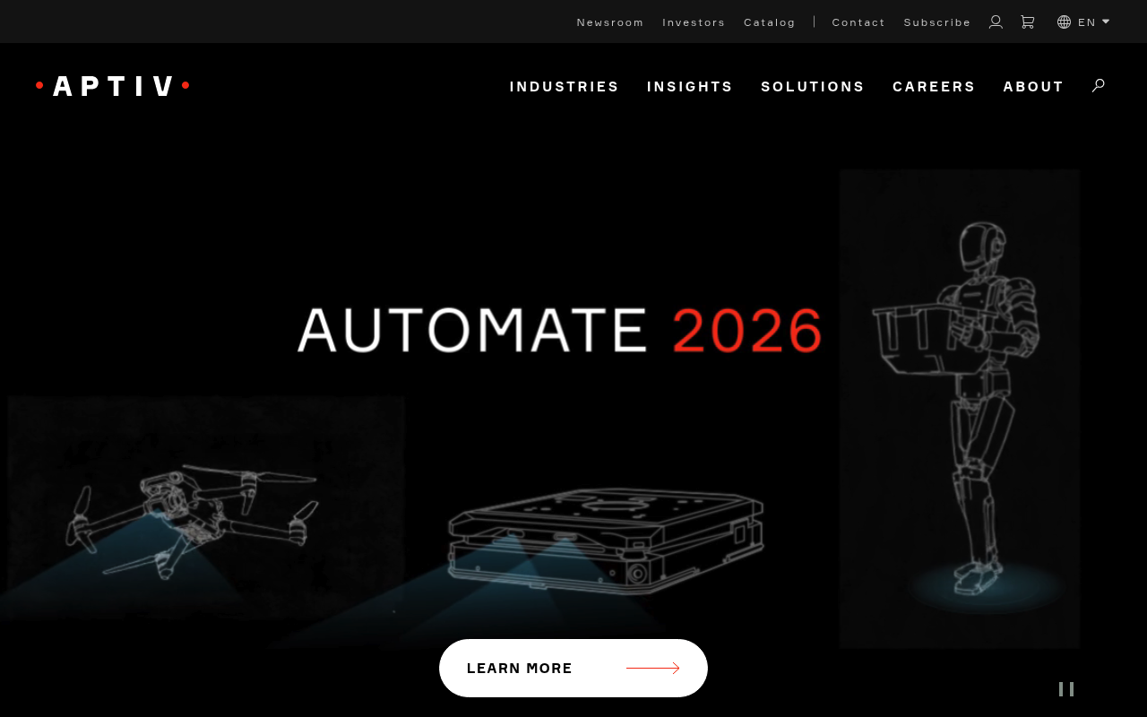 Aptiv website screenshot