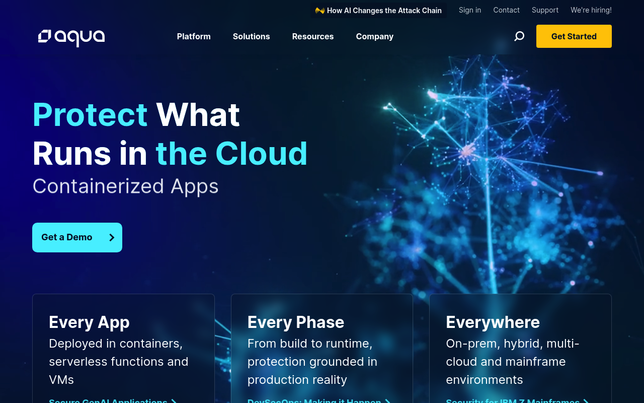 Aqua Security website screenshot