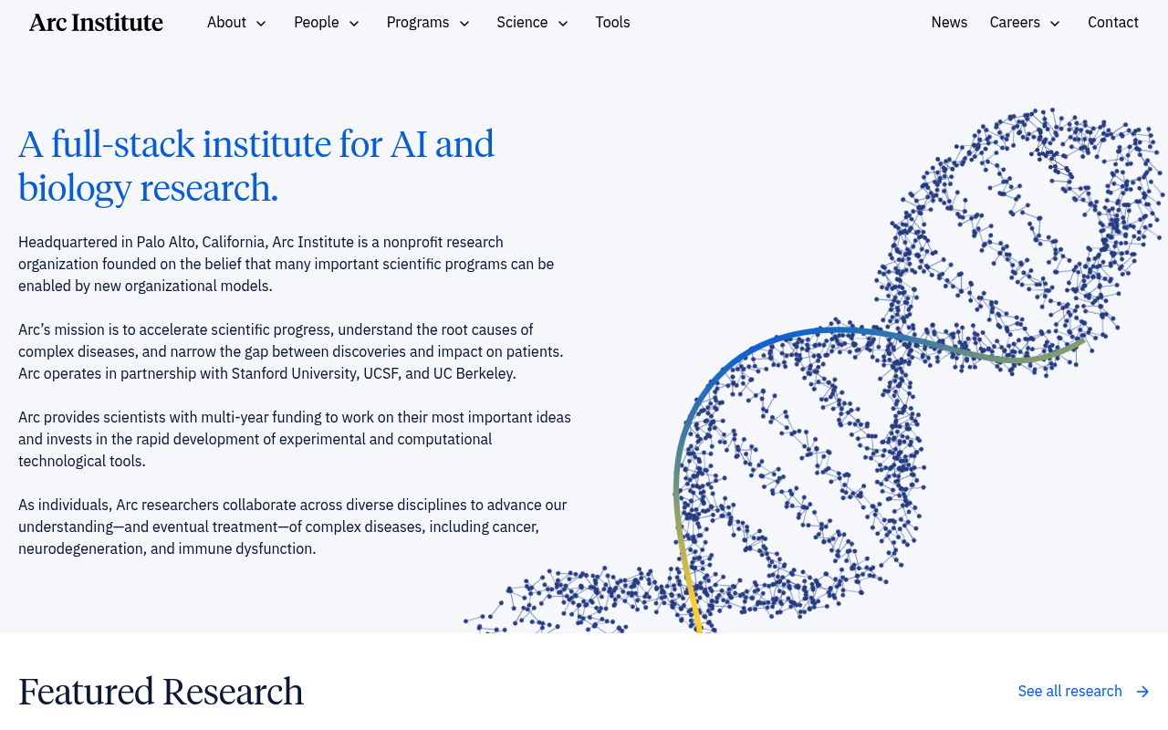 Arc Institute screenshot