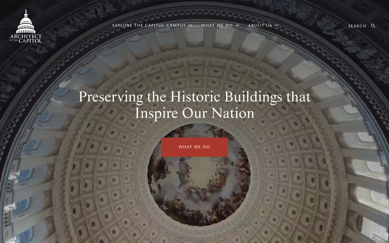 Architect of the Capitol website screenshot