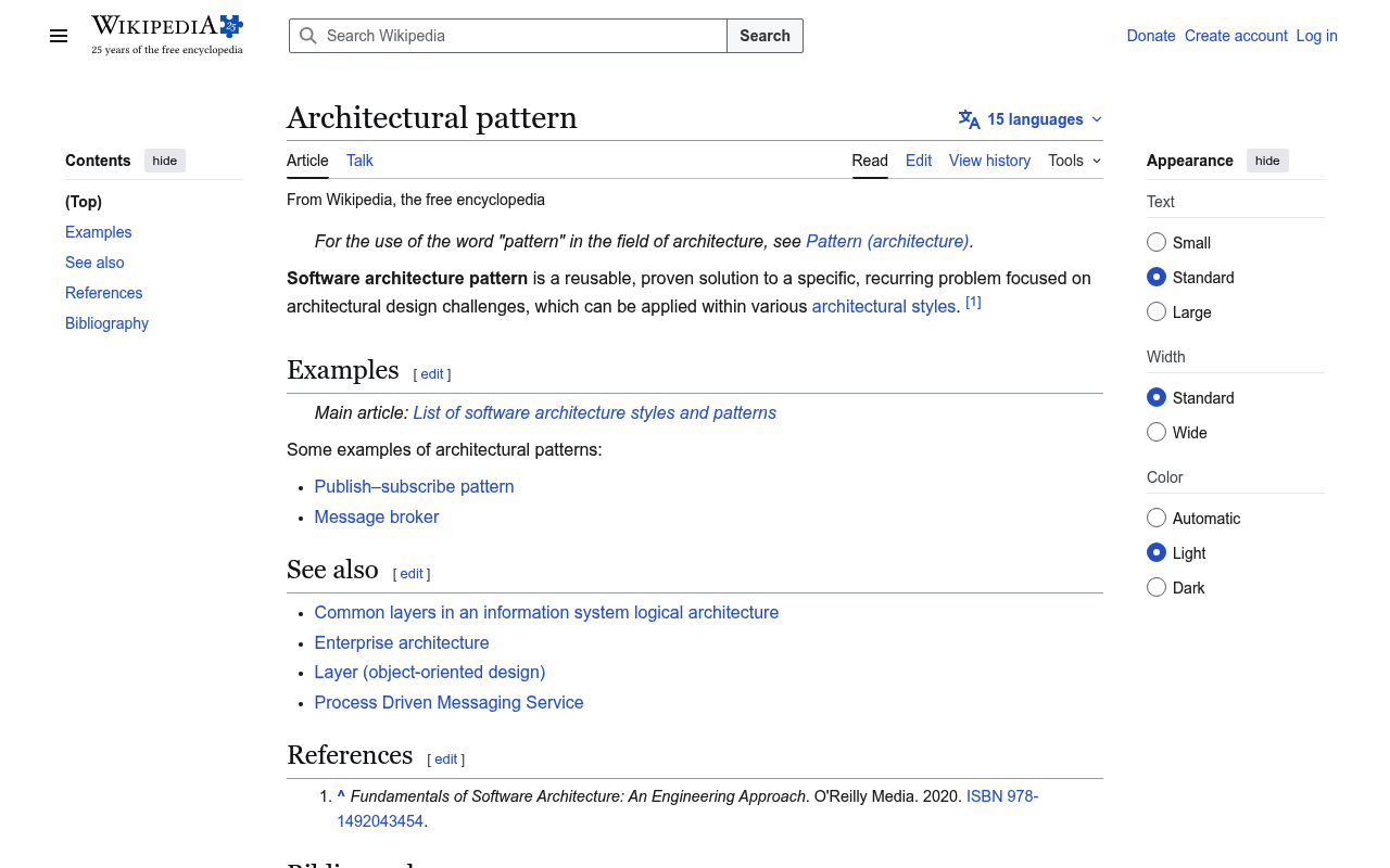 Architectural Design Patterns website screenshot