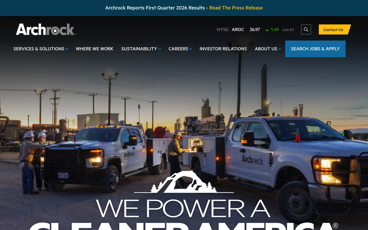 Archrock website screenshot