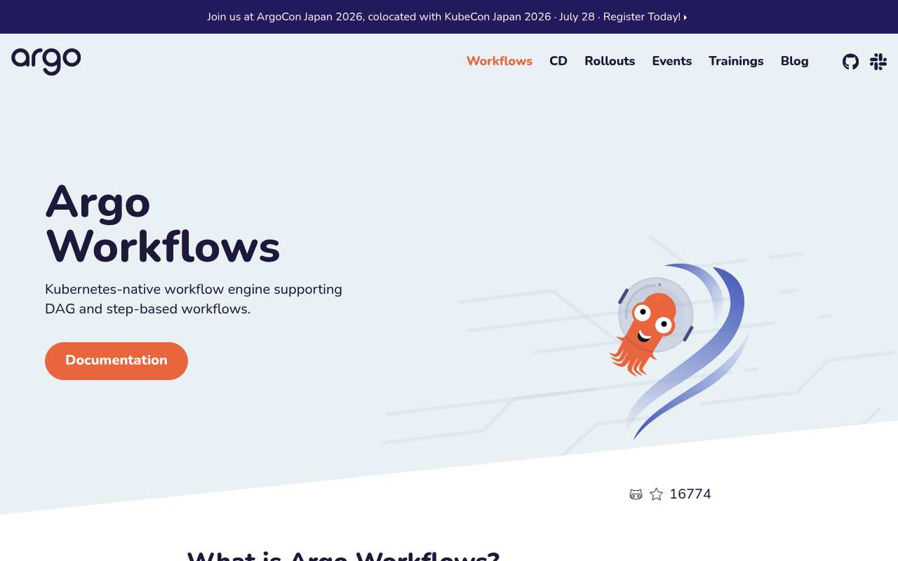 Argo Workflows website screenshot