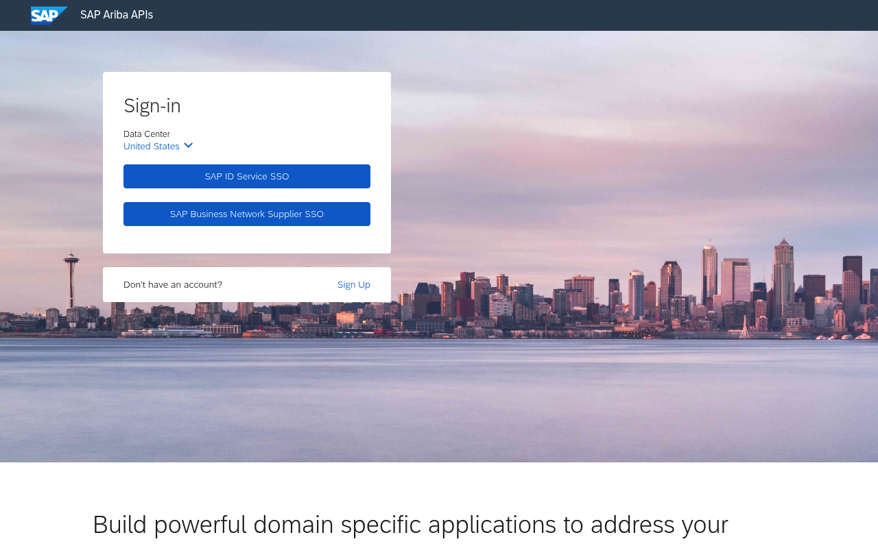Ariba Sourcing website screenshot