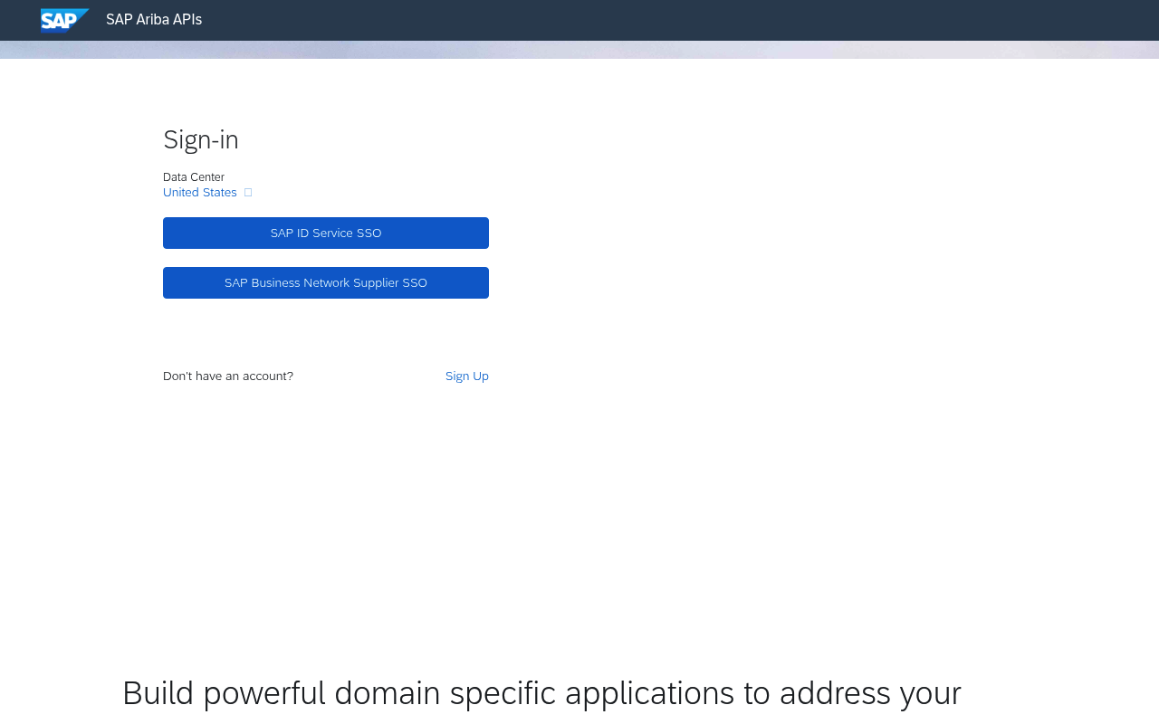 Ariba website screenshot