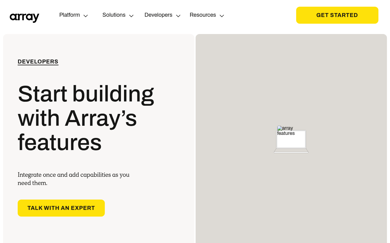 Array website screenshot