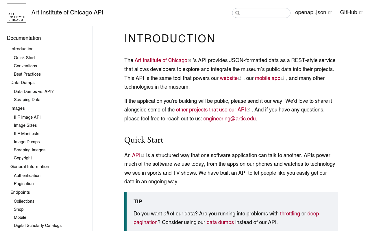 Art Institute of Chicago website screenshot