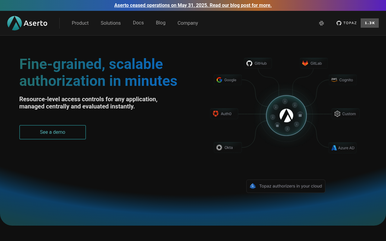 Aserto website screenshot