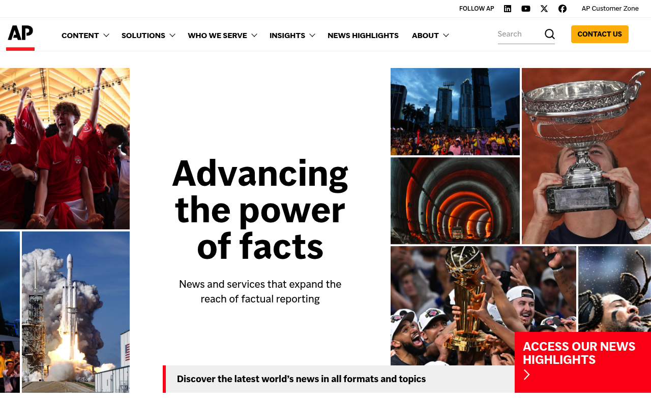 Associated Press website screenshot