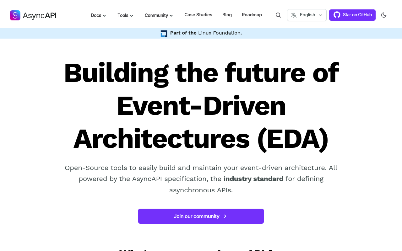 AsyncAPI website screenshot