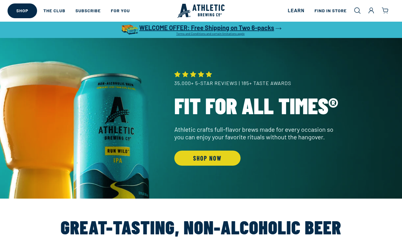 Athletic Brewing website screenshot