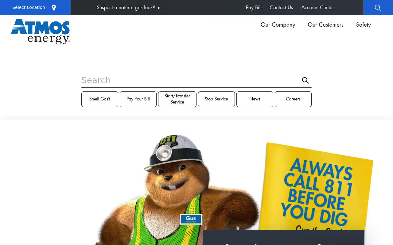 Atmos Energy website screenshot