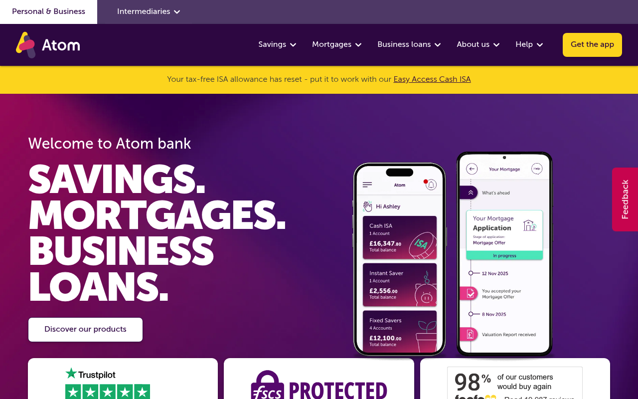 Atom Bank plc screenshot