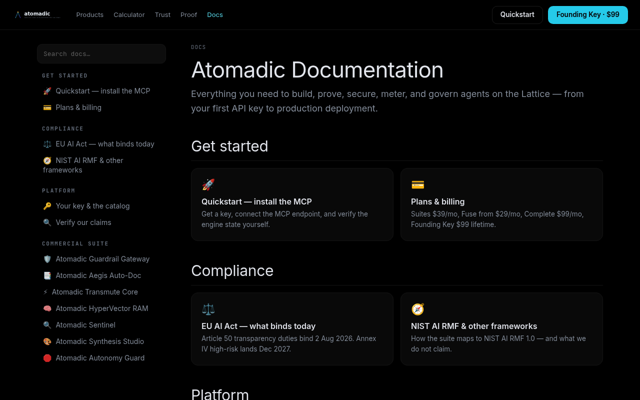 Atomadic Tech website screenshot