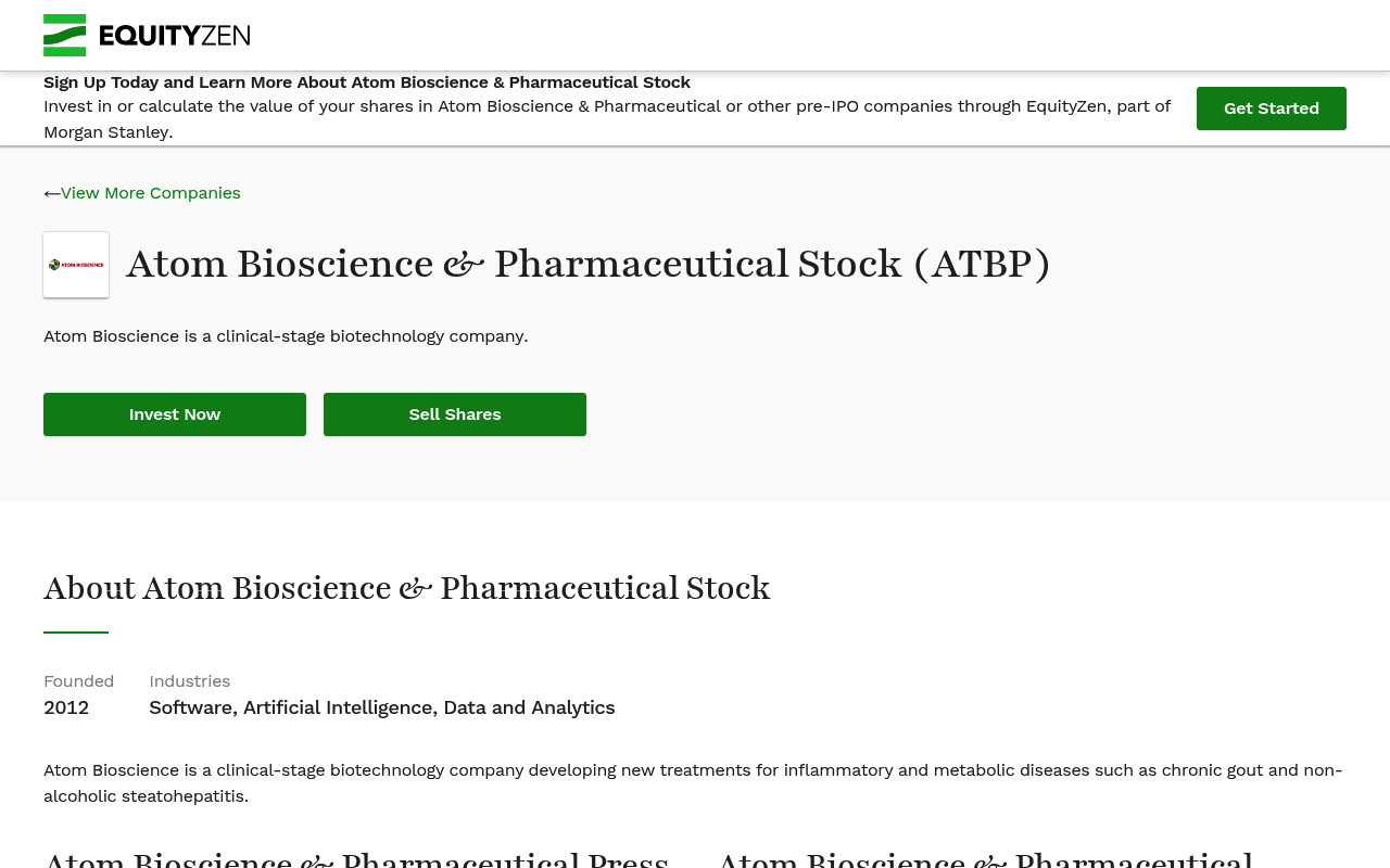 Atombiosciencepharmaceutical screenshot