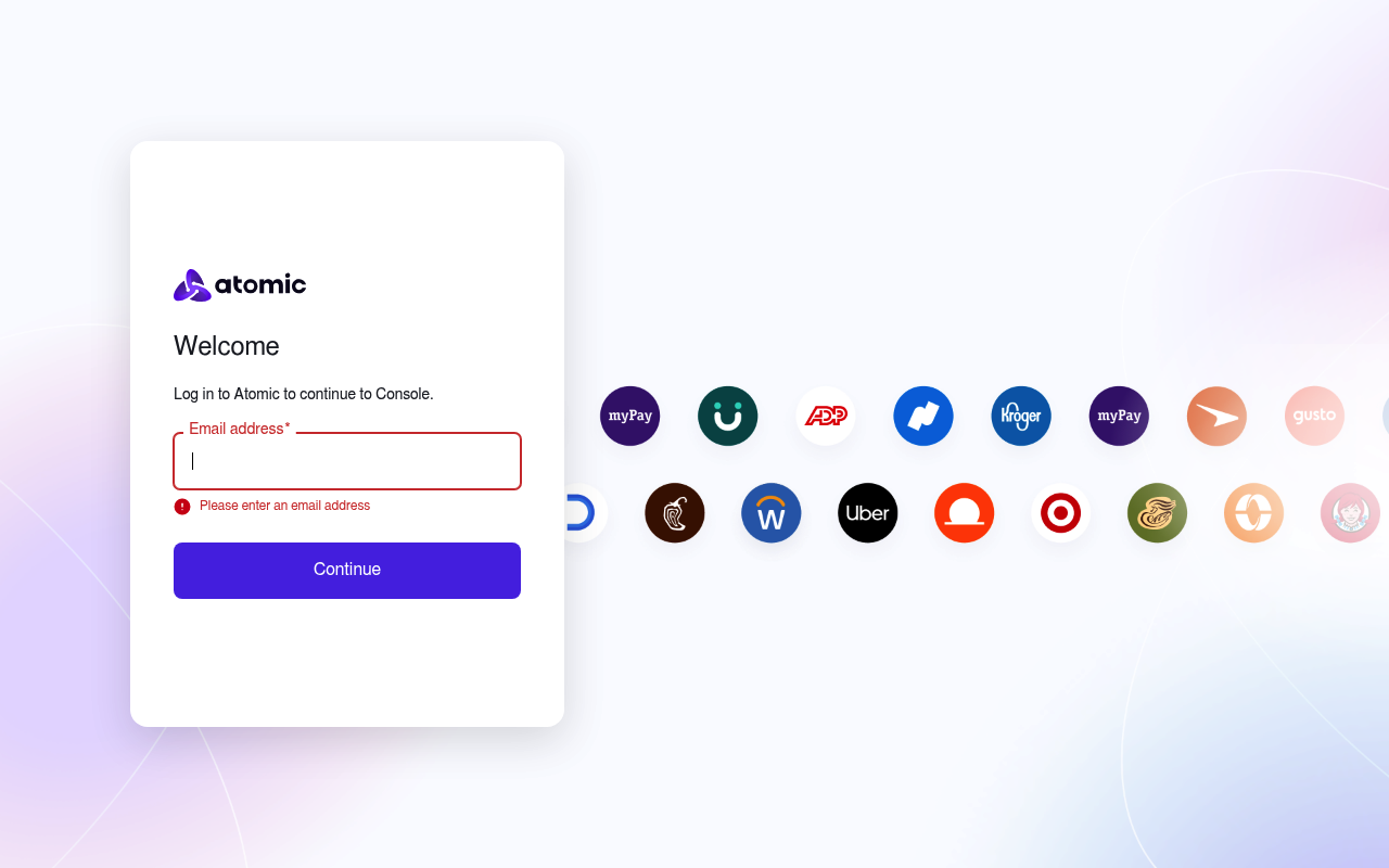 Atomic website screenshot