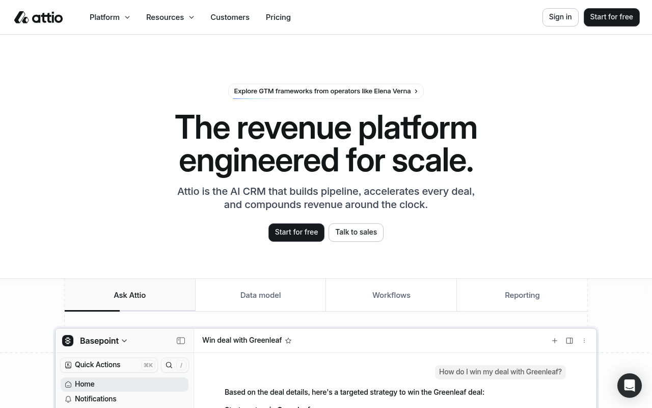 Attio website screenshot