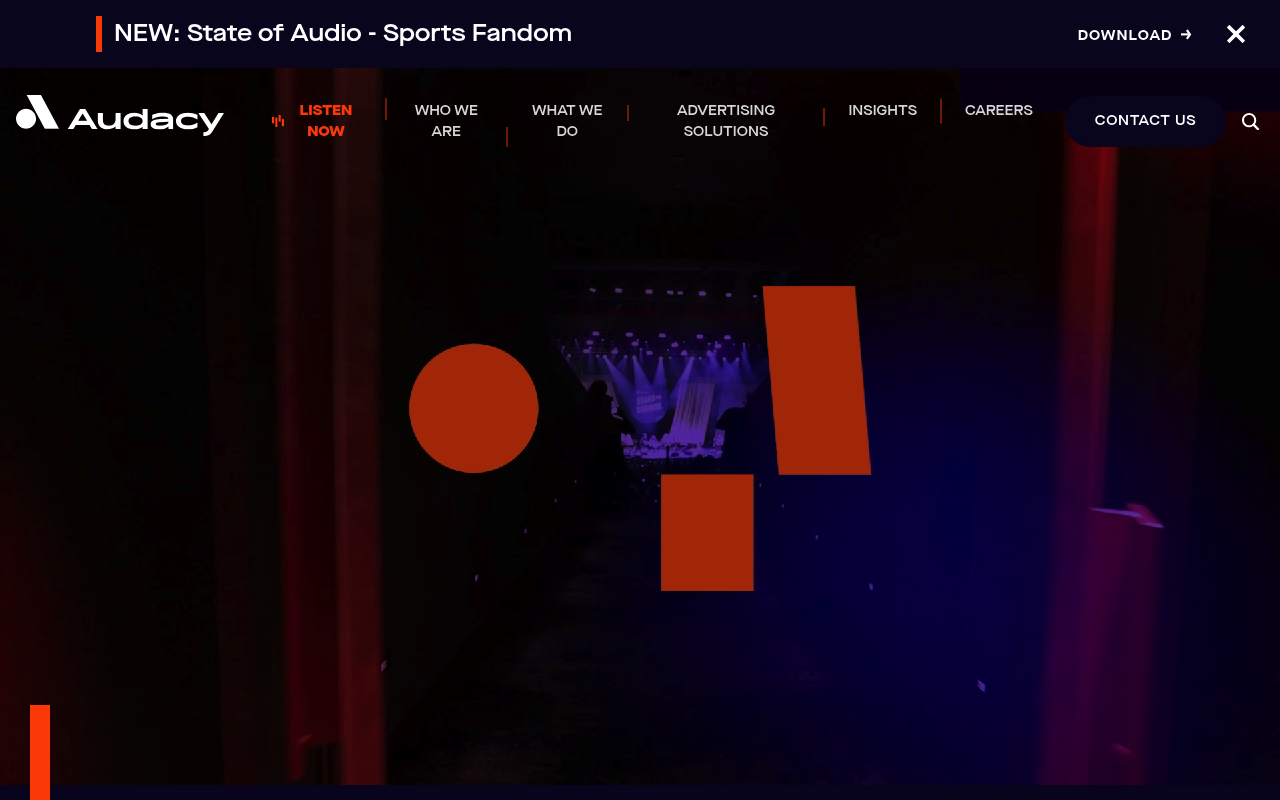 Audacy website screenshot