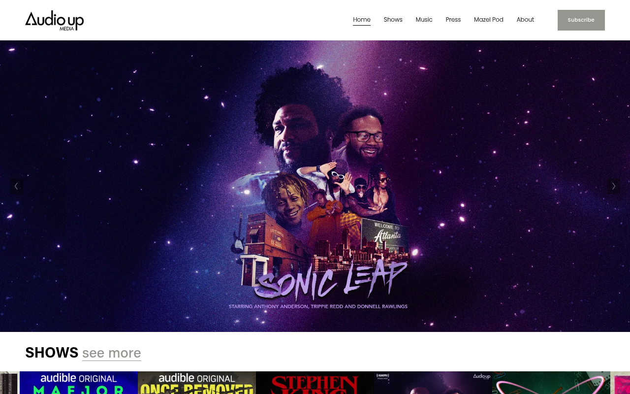 Audio Up Media website screenshot