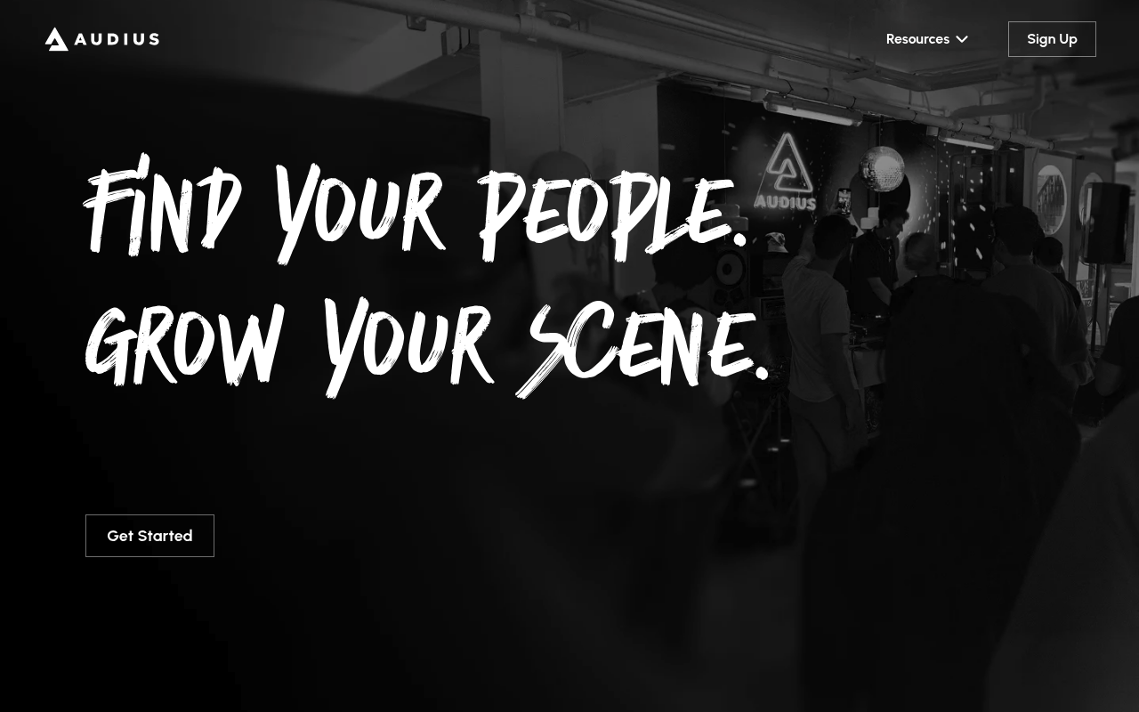 Audius website screenshot