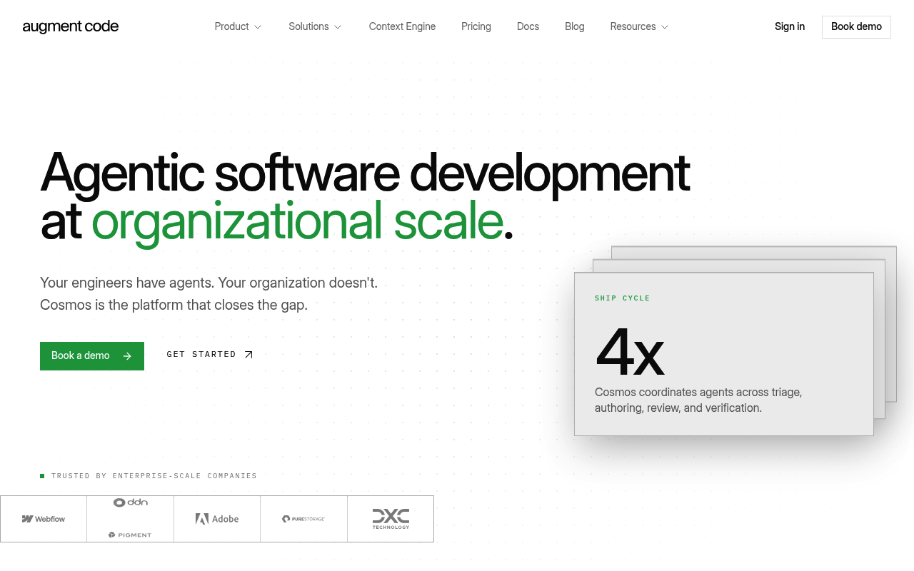Augment Code website screenshot