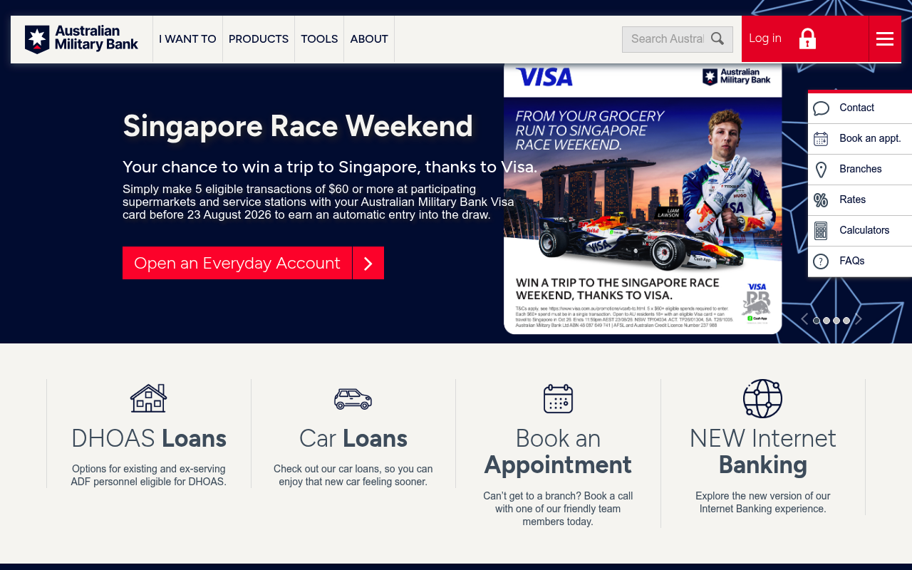 Australian Military Bank screenshot