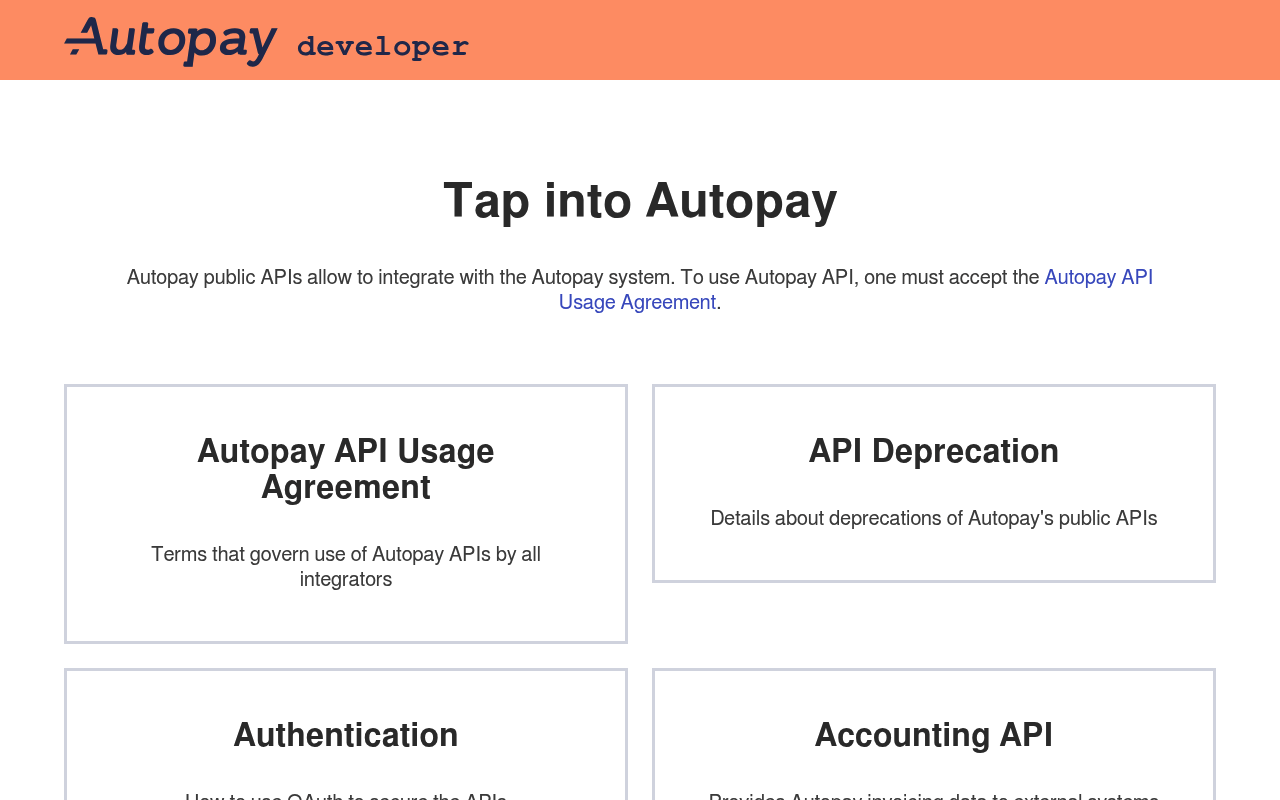 Autopay website screenshot