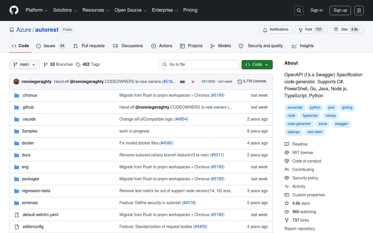 AutoRest website screenshot