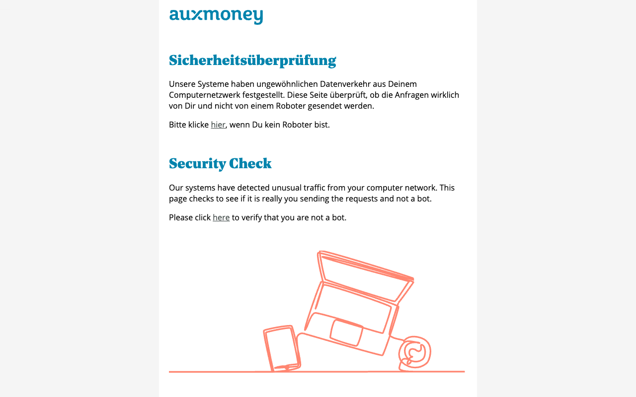 Auxmoney screenshot