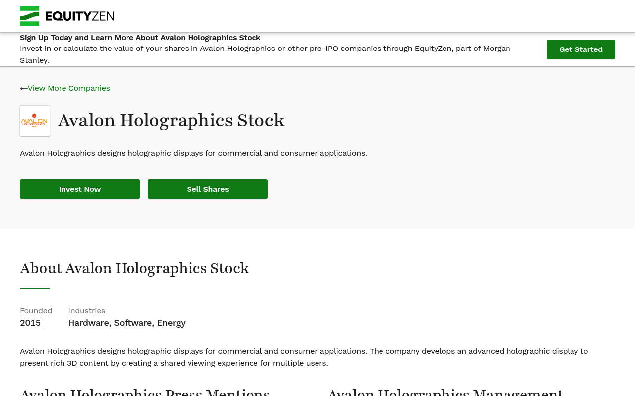 Avalonholographics screenshot
