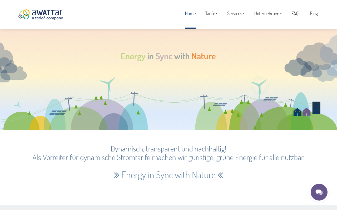 aWATTar website screenshot