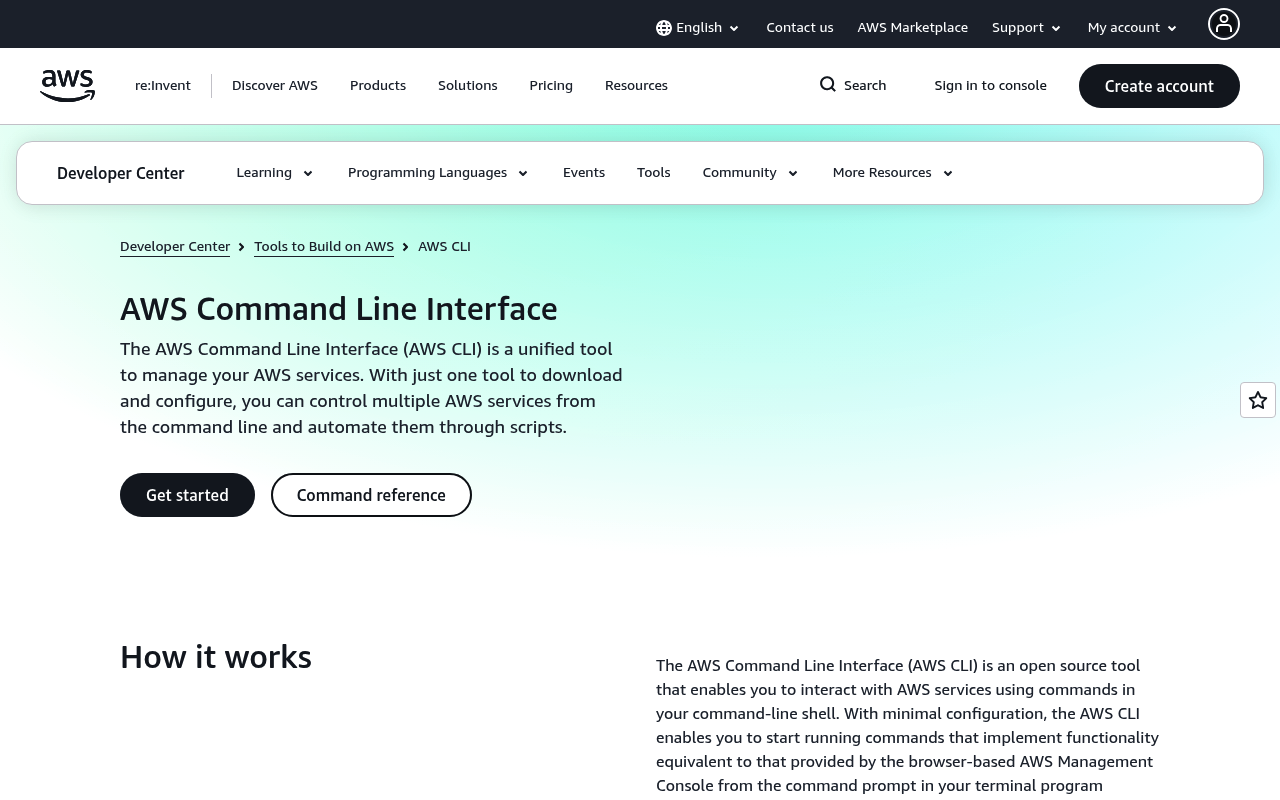 AWS CLI website screenshot