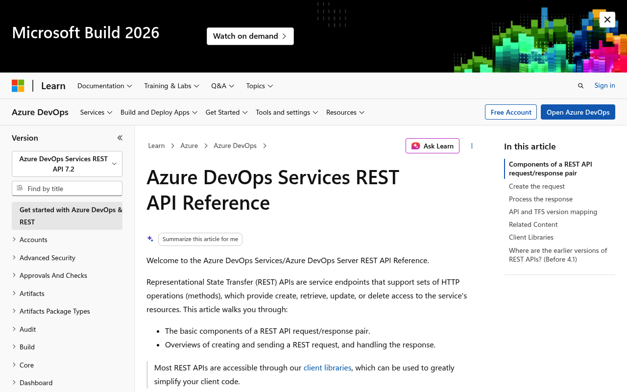 Azure DevOps website screenshot