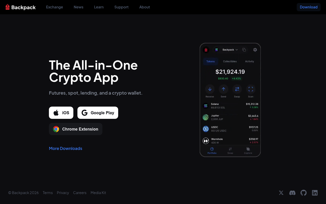 Backpack website screenshot