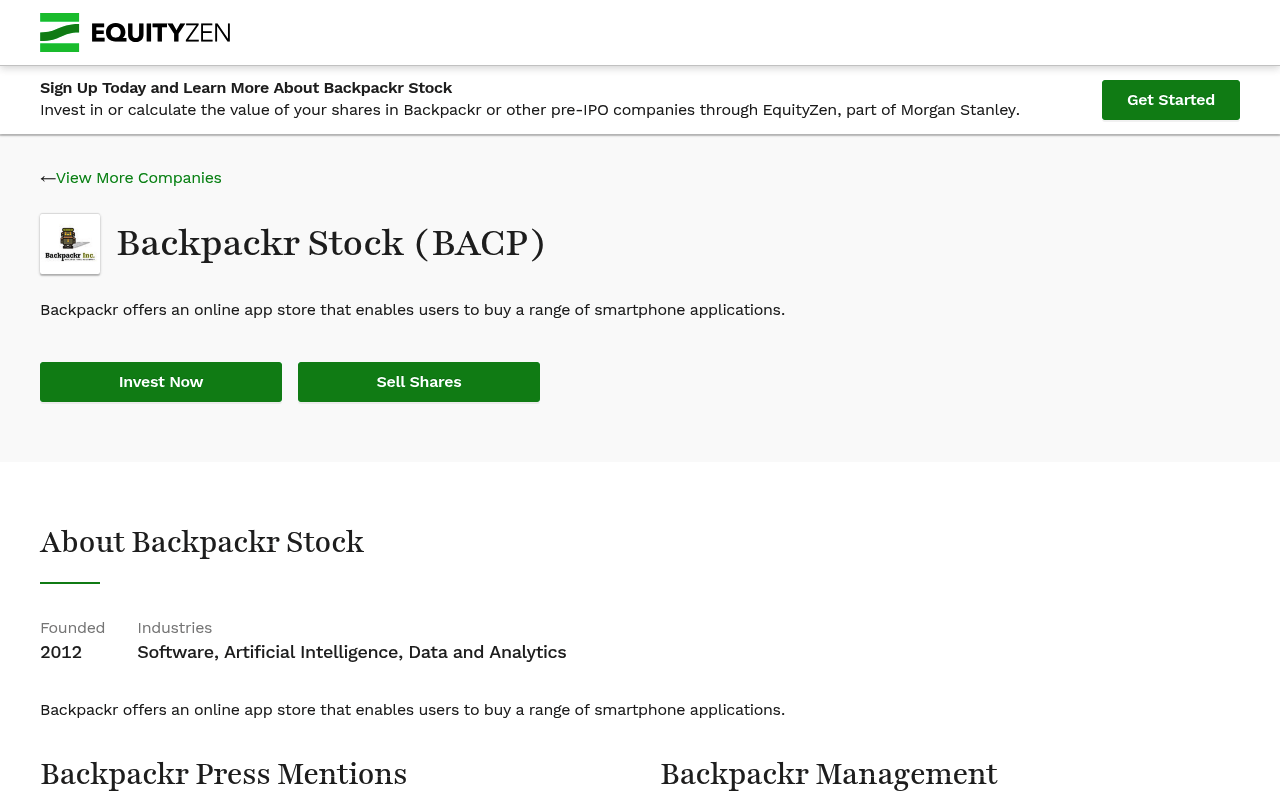 Backpackr screenshot
