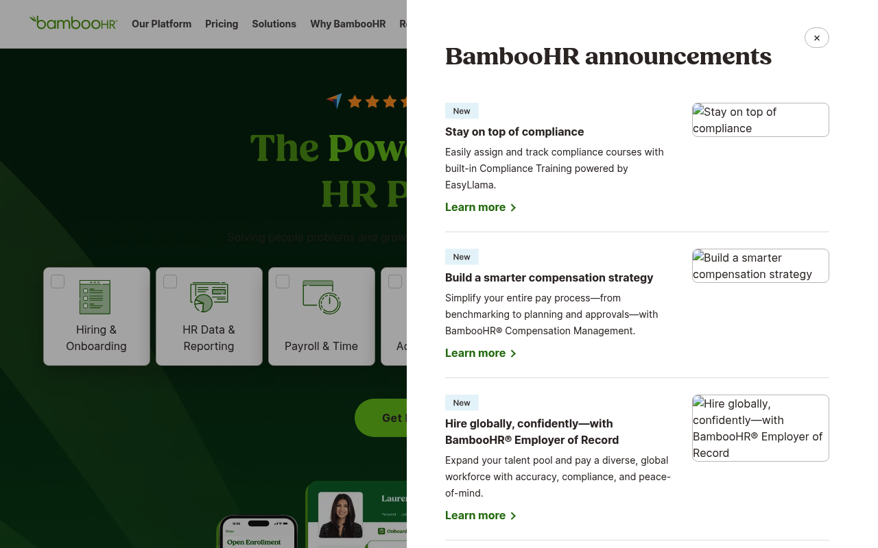 BambooHR website screenshot