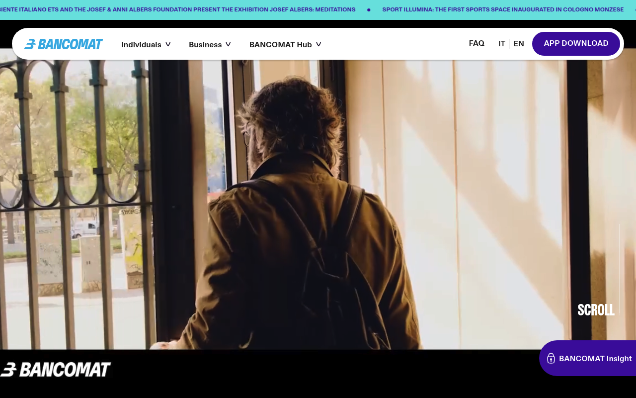 Bancomat website screenshot