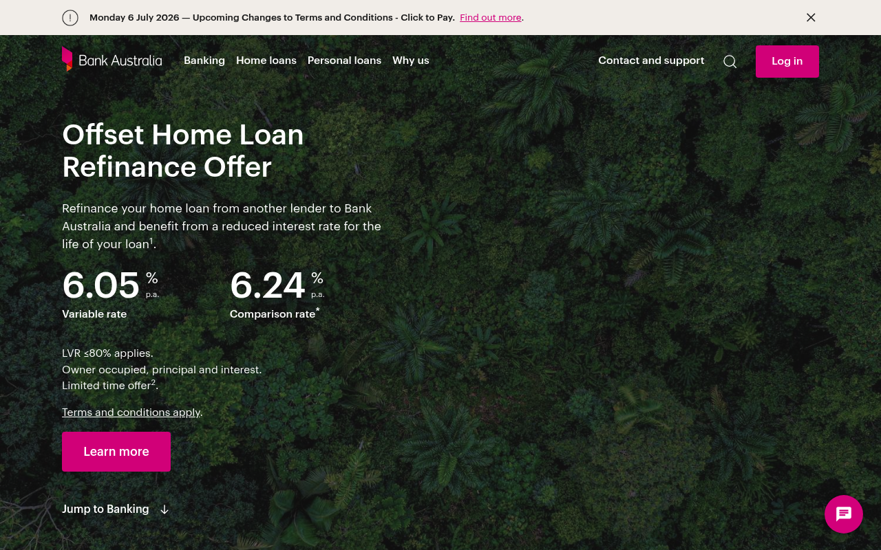 Bank Australia screenshot